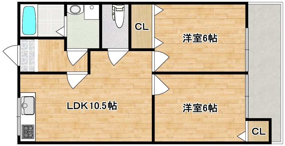 上牧グリーンハイツ 204号室 間取り