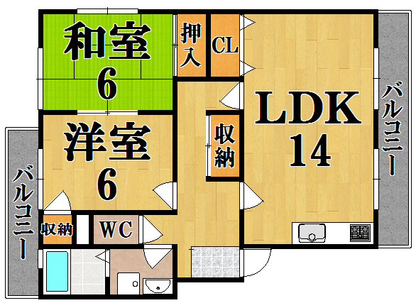 グリーンプラザマサキ 105号室 間取り