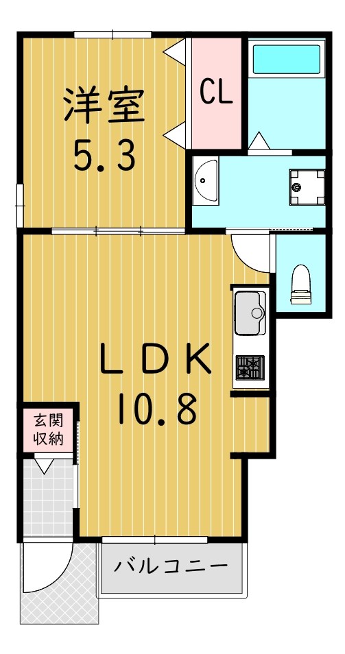 casaかしば 101号室 間取り