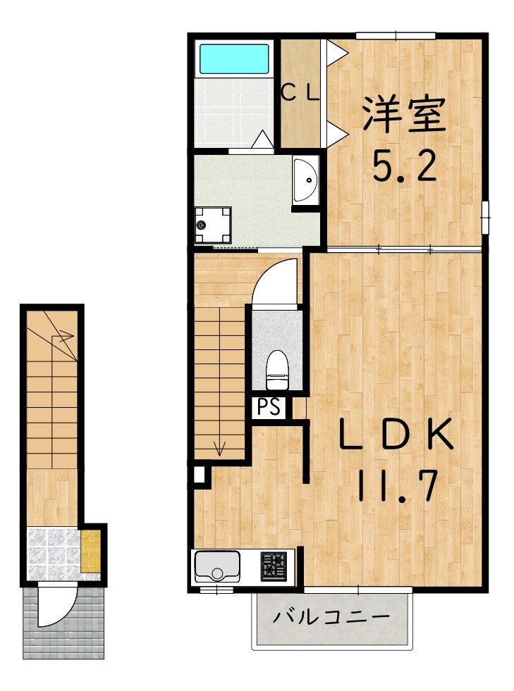 casaかしば 205号室 間取り