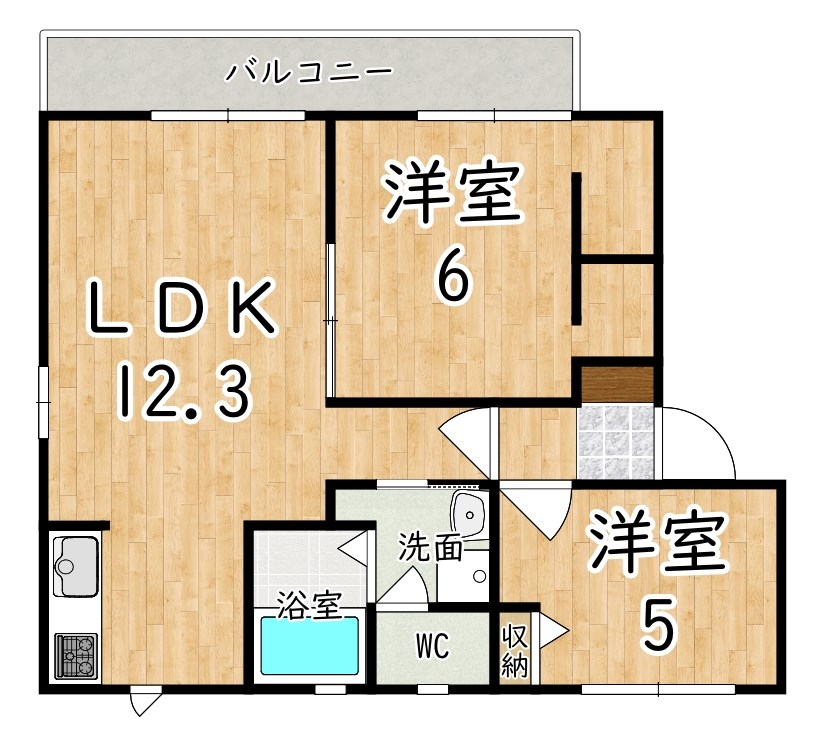 フローラルコートＡ 202号室 間取り