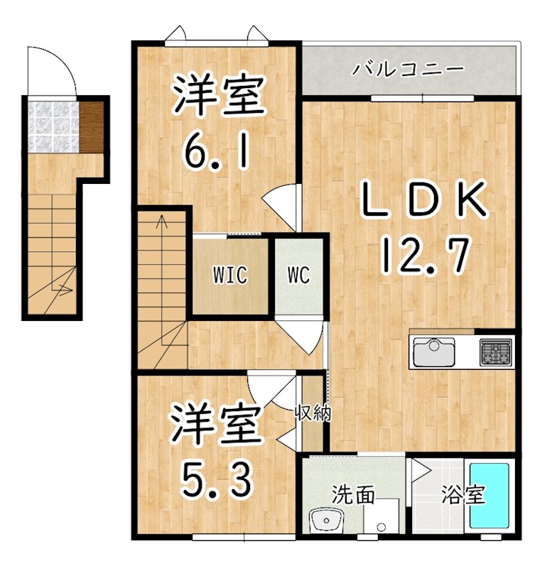 モン・ヴィラージュ 201号室 間取り