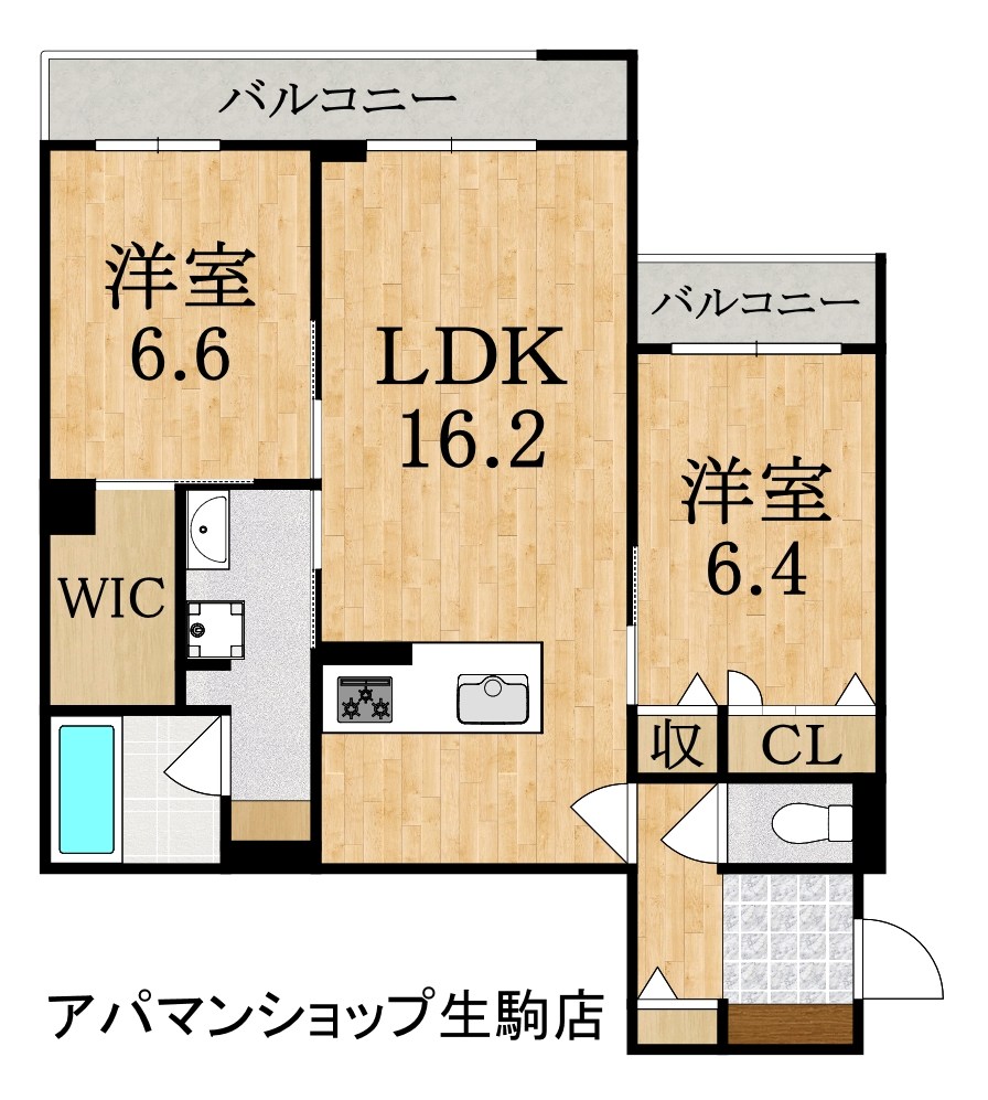 シャーメゾンフゥ 201号室 間取り
