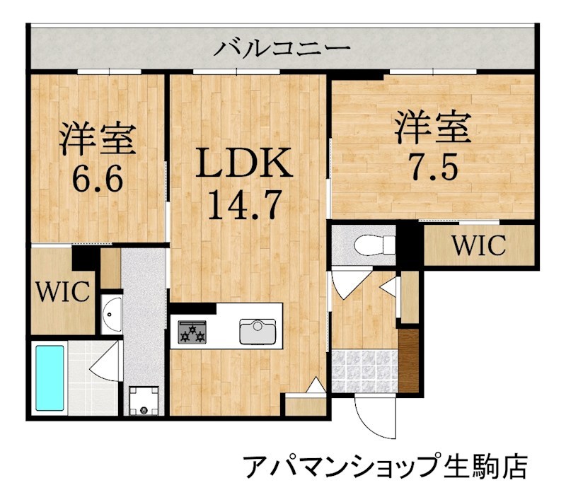 シャーメゾンフゥ 202号室 間取り