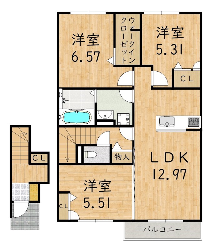 アムールメゾン葛城 202号室 間取り