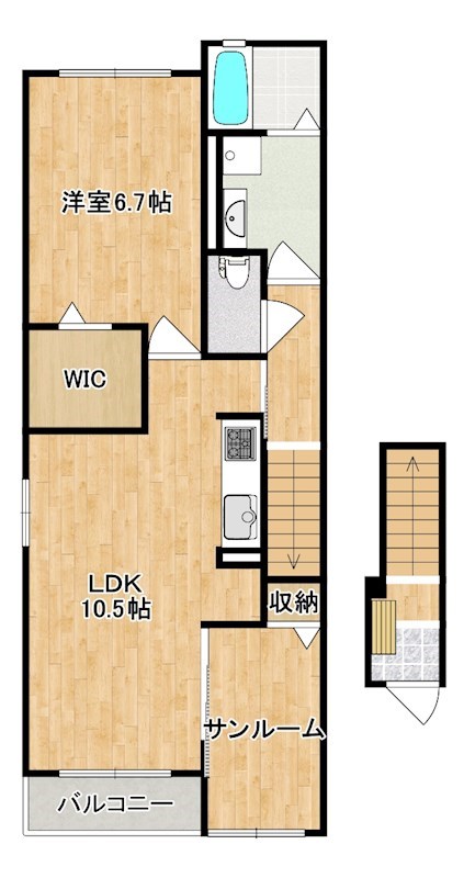 リエール 201号室 間取り