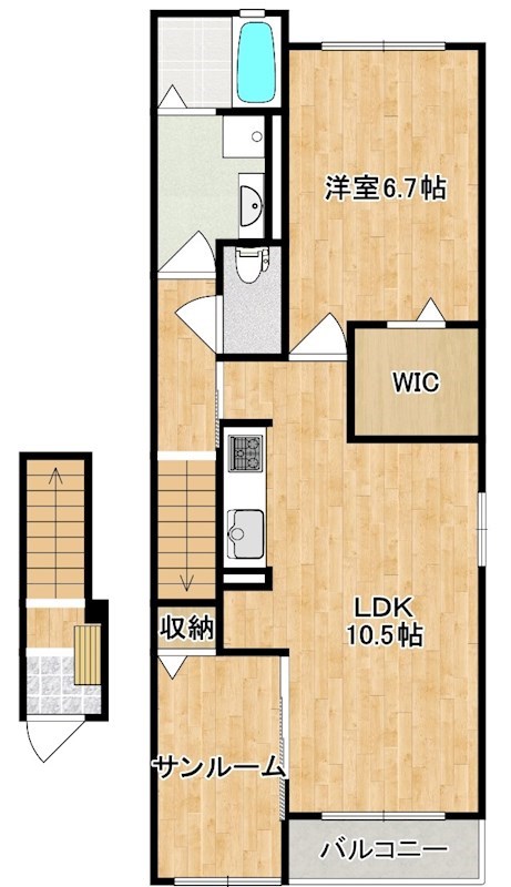 リエール 202号室 間取り