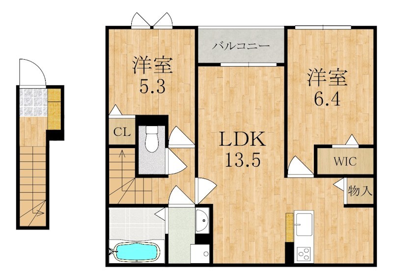 ヴェルデ　ルーチェ 204号室 間取り