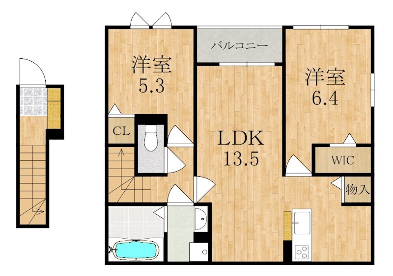 ヴェルデ　ルーチェ 201号室 間取り