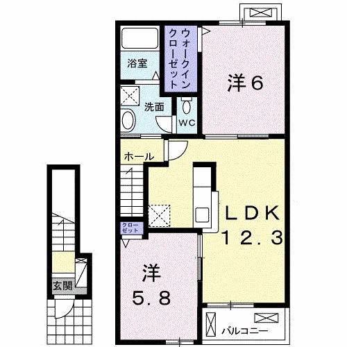 リバーヒル　Ｍ． 205号室 間取り