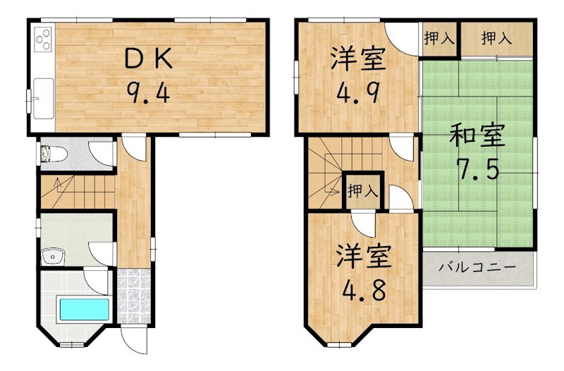 逢坂4丁目貸家 間取り