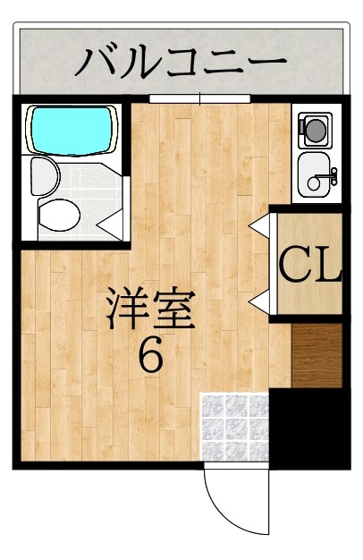 シティパレス２１学園前 206号室 間取り