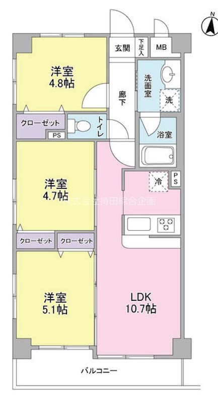 ボヌール都立大学弐番館 間取り図