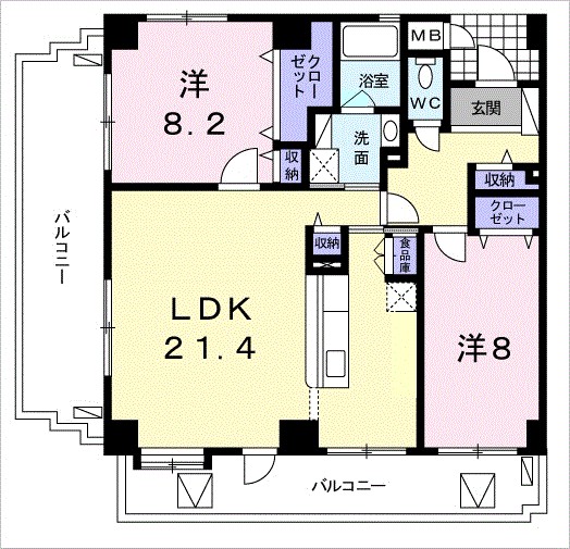 沖縄県沖縄市美原２丁目 間取り