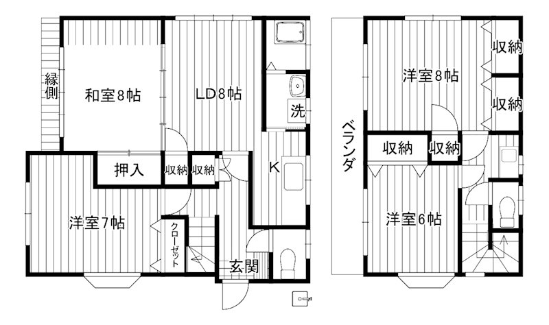 戸倉3丁目貸家 間取り