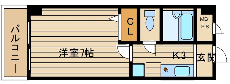 メゾンルミエール 102号室 間取り
