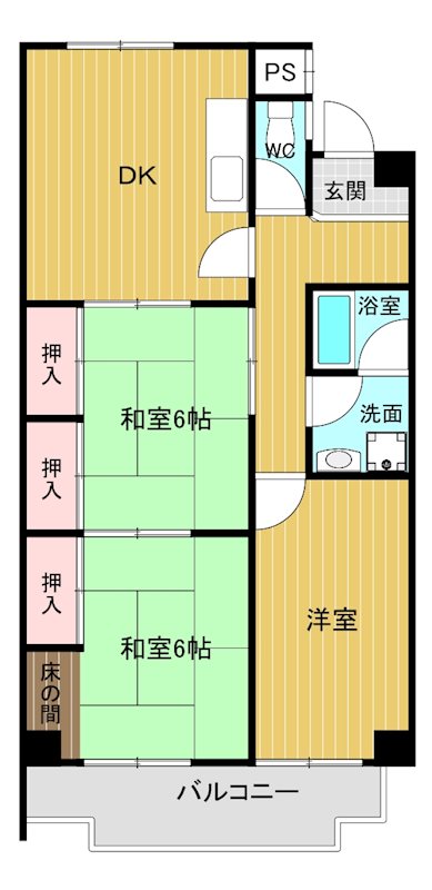 共和コーポラス 511号室 間取り