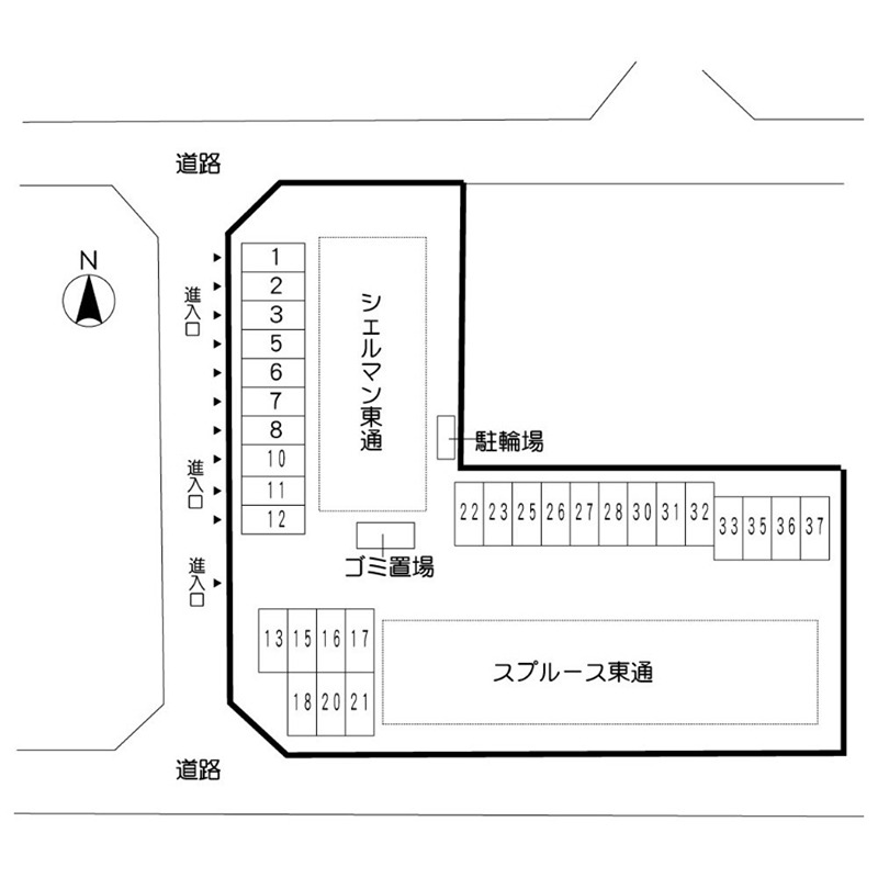 シェルマン東通 地図（共通）
