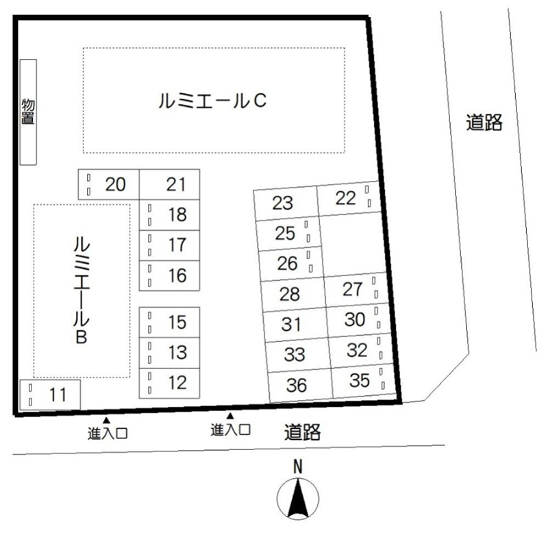 ルミエールＢ 地図（共通）