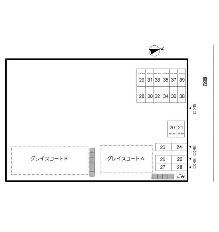 グレイスコートＢ 地図（共通）