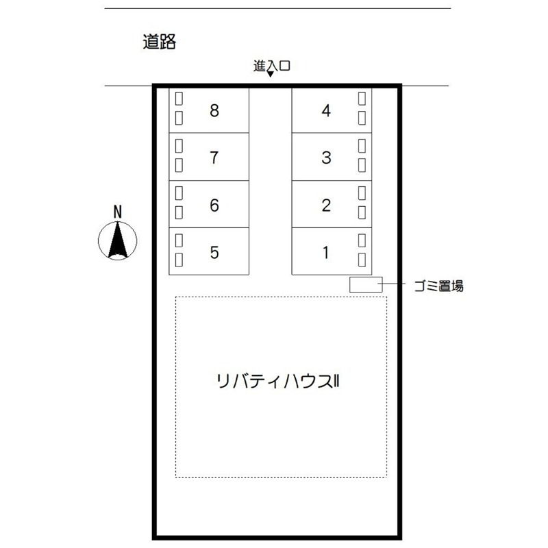 リバティハウスⅡ 地図（共通）