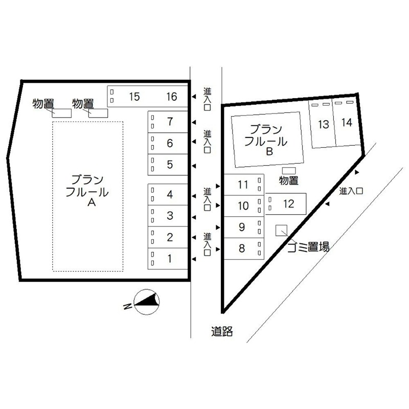 ブランフルールＡ 地図（共通）