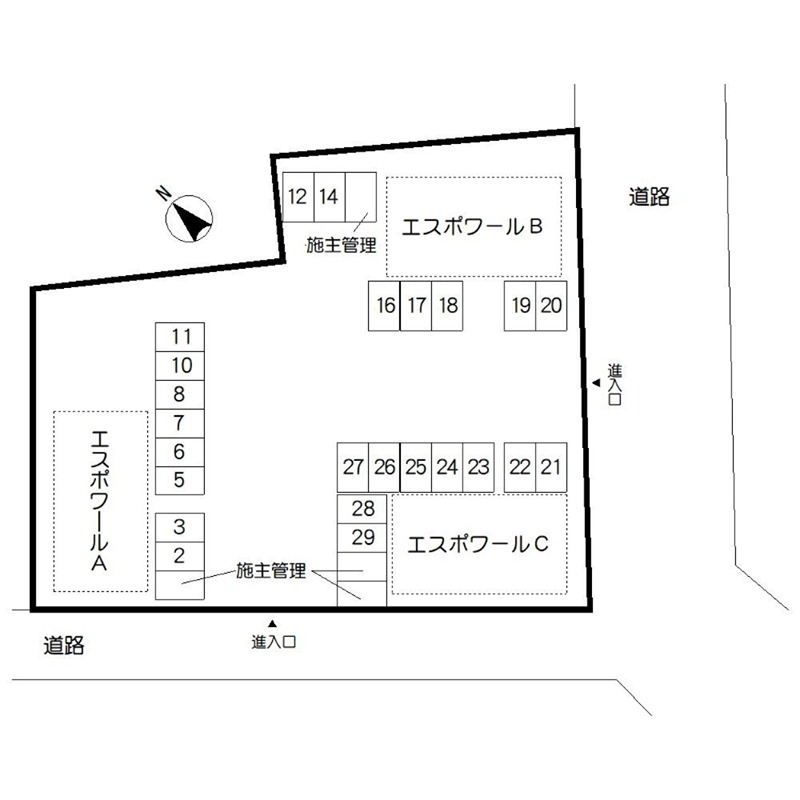 エスポワールＡ 地図（共通）