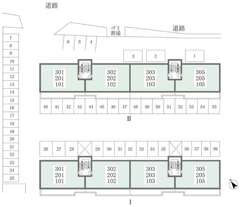 リアンⅡ棟 地図（共通）