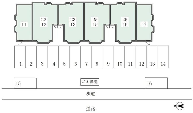 サンハイツすみれ 地図（共通）