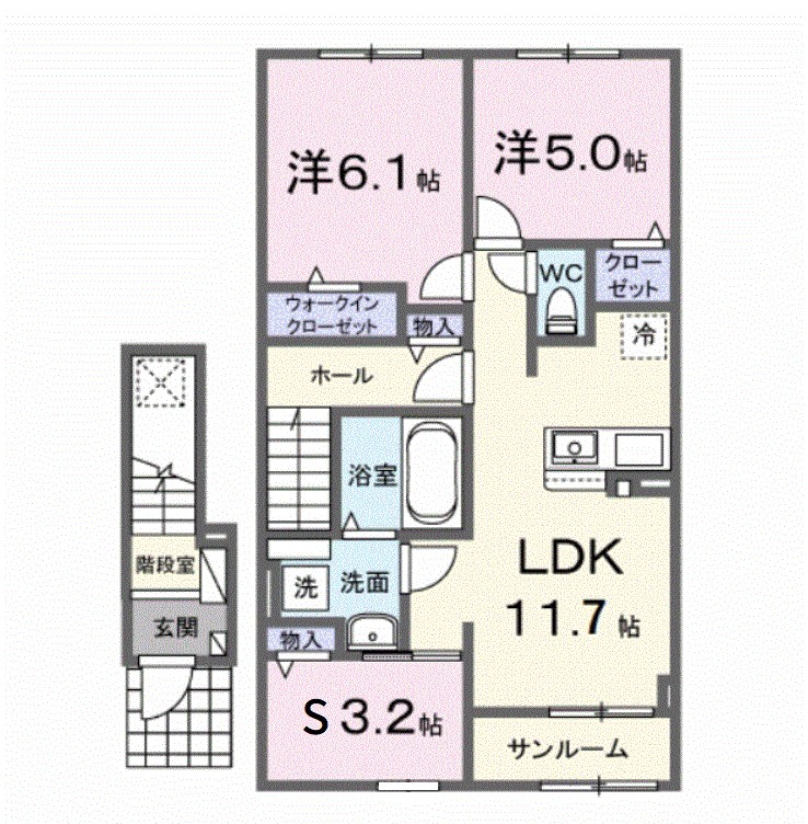 秋田県秋田市土崎港中央２丁目 間取り