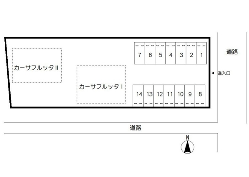カーサフルッタⅡ 地図（共通）
