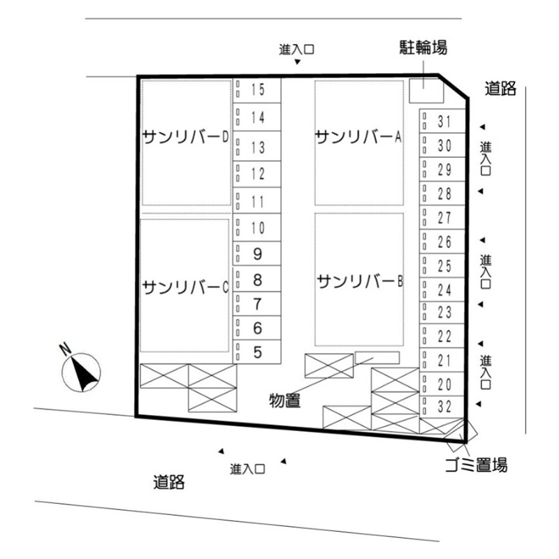 サンリバーＤ 地図（共通）