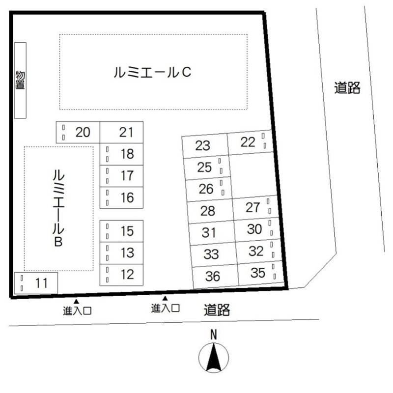 ルミエールＣ 地図（共通）