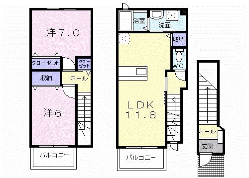 秋田県秋田市川元小川町 間取り
