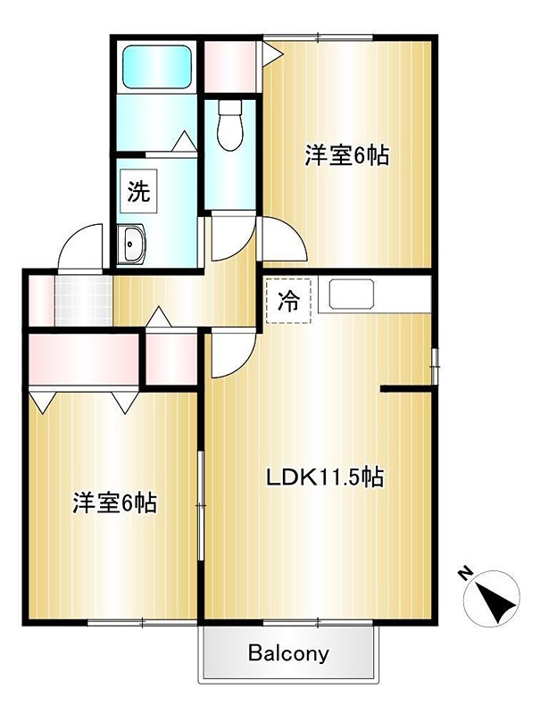 秋田県秋田市楢山城南新町 間取り