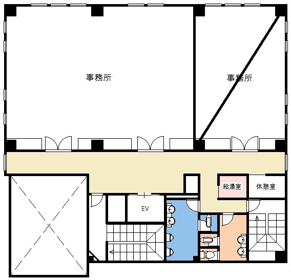 TK久留米ビル 中央 西号室 間取り
