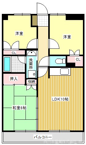 グリーンハイツ 202号室 間取り