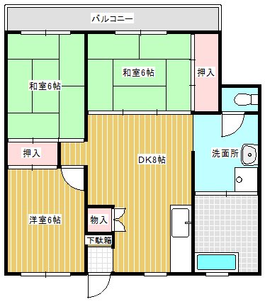 パティオ通町 301号室 間取り