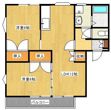 上津コーポB棟 101号室 間取り