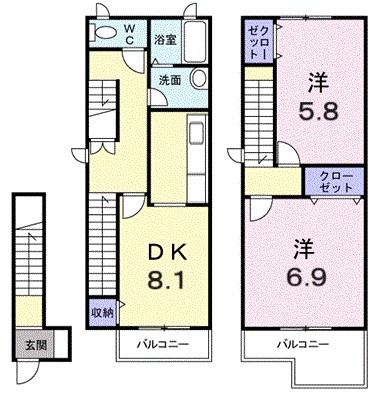 茨城県稲敷郡阿見町岡崎３丁目 間取り