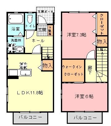ポムドテール  102号室 間取り