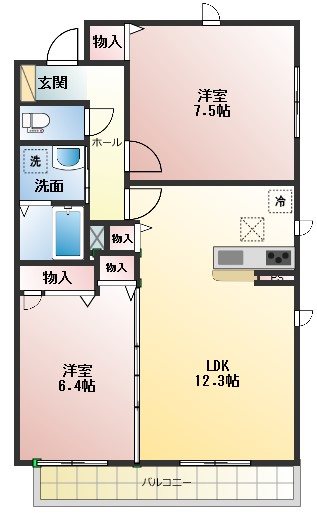 パークサウスコート 105号室 間取り
