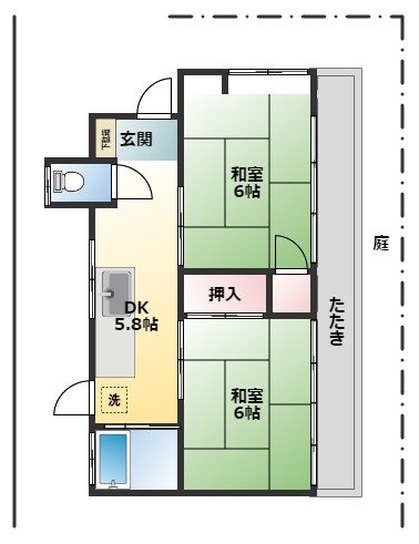 郷地町1丁目貸家  間取り