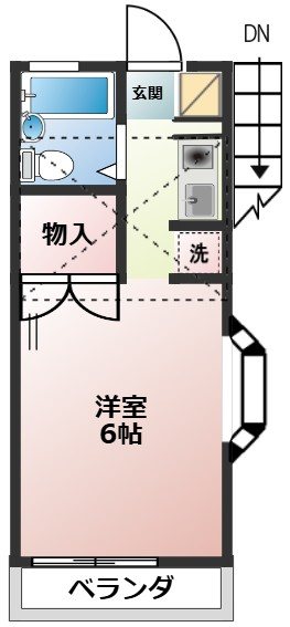 ハーフムーン 201号室 間取り
