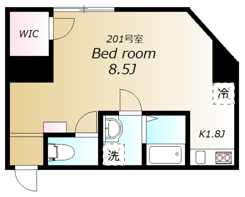 クラウンマンション 201号室 間取り