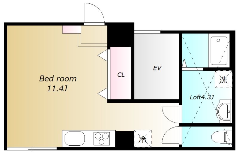 クラウンマンション 104号室 間取り