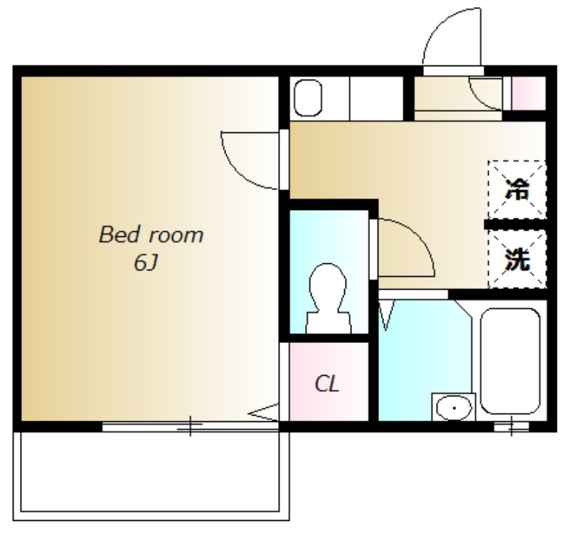 TR　court 201号室 間取り