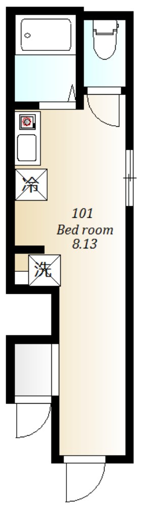 AMUSE三軒茶屋 101号室 間取り