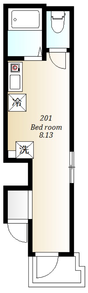 AMUSE三軒茶屋 201号室 間取り