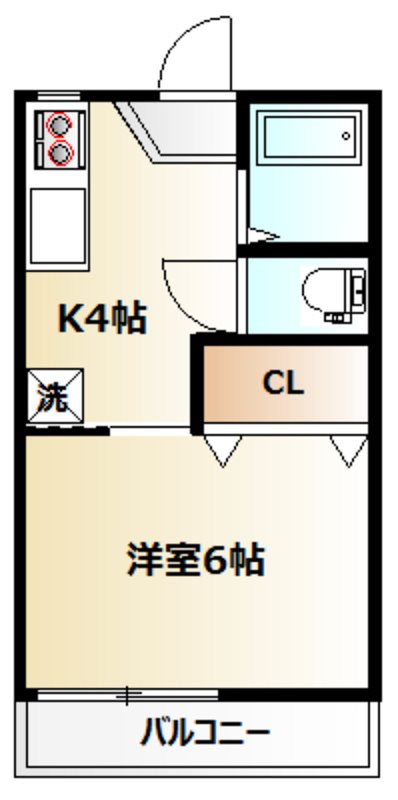 おぐらハイツ 206号室 間取り